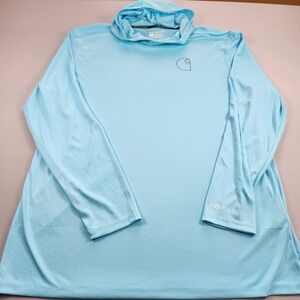 Carhartt Force Sun Defender Hoodie Shirt Mens XL Blue Relaxed Fit Lightweight